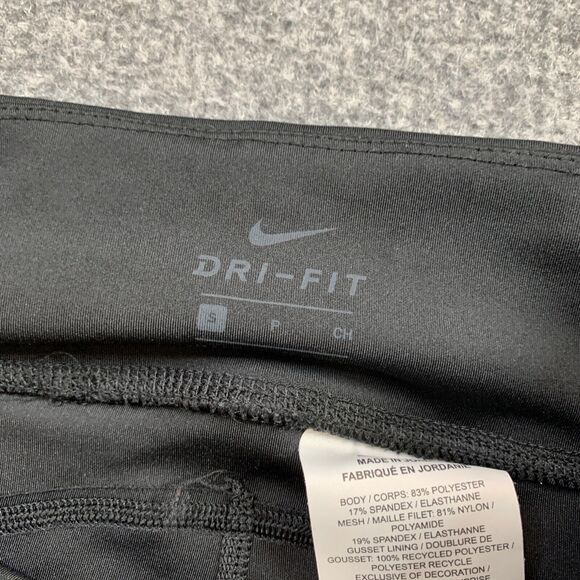 Nike Tights Women S Small Black Fast Dri Fit Low Rise Running Mesh Panels Fitted - Picture 4 of 14